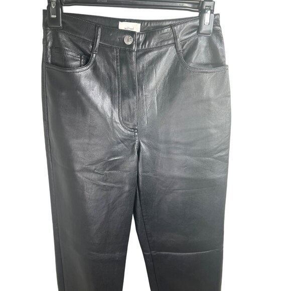 Aritzia Wilfred Melina vegan leather Black Pants Size 2 - Picture 4 of 15